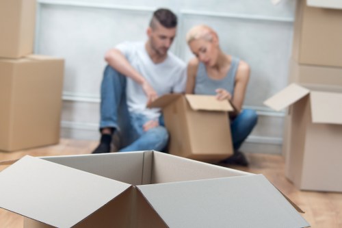Business storage items arranged in a local Battersea facility