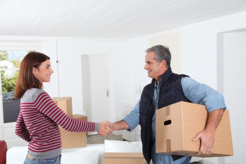 Packing boxes for a Battersea apartment relocation