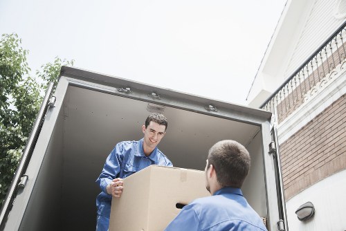 Packing boxes and furniture for a Battersea home move