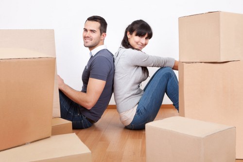 Packed boxes ready for a smooth house move in Battersea